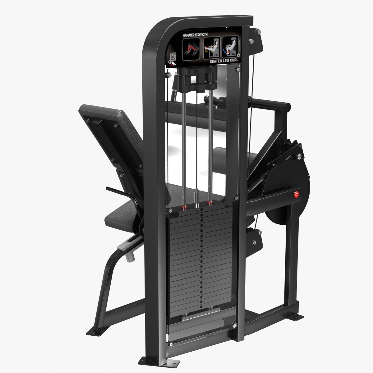 3d model seated leg curl hammer