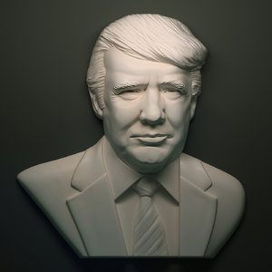 3D model donald trump bas-relief portrait