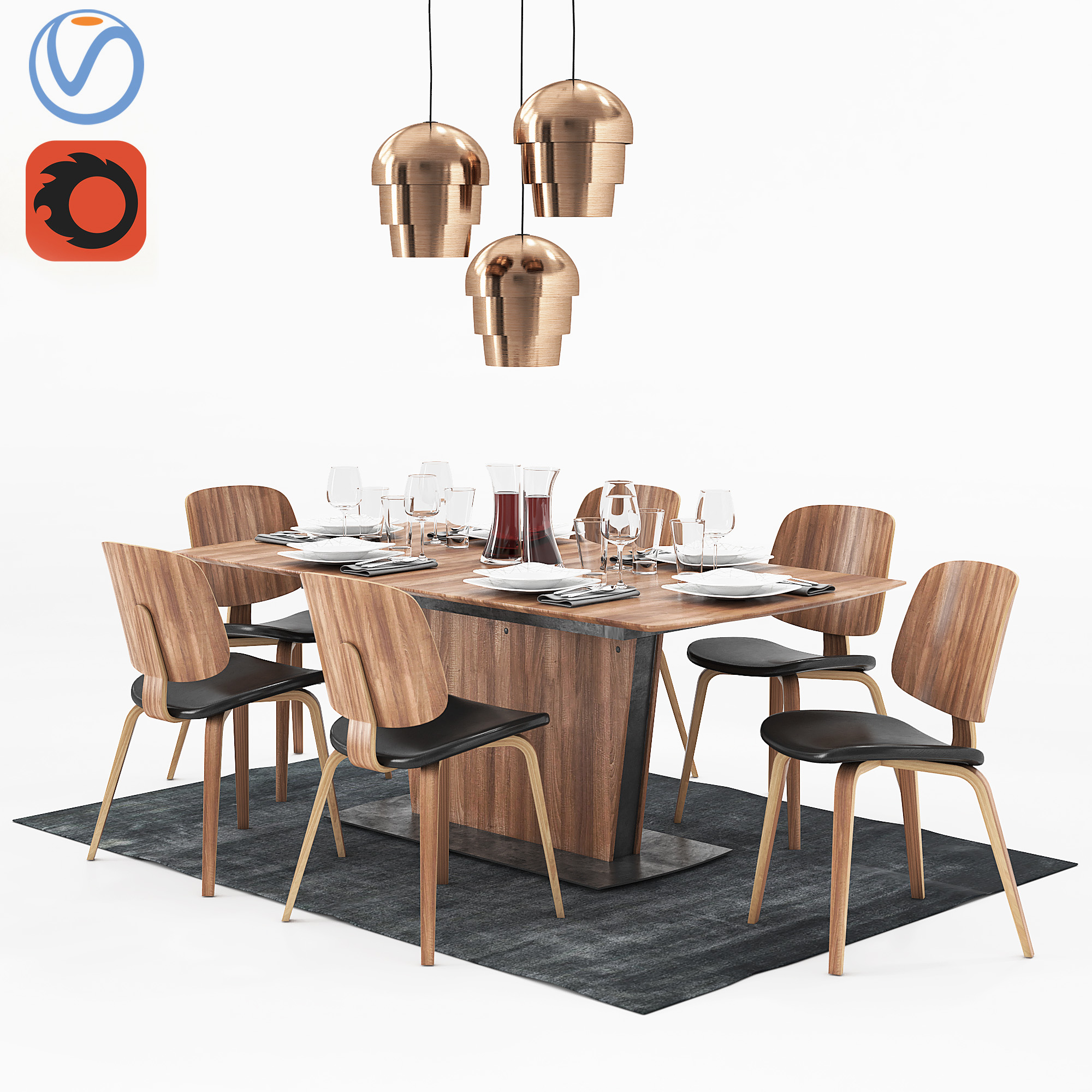 Dining Table Boconcept Milano 3d Model Turbosquid 1240707