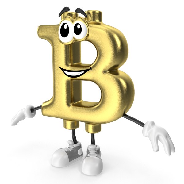 3D cartoon bitcoin