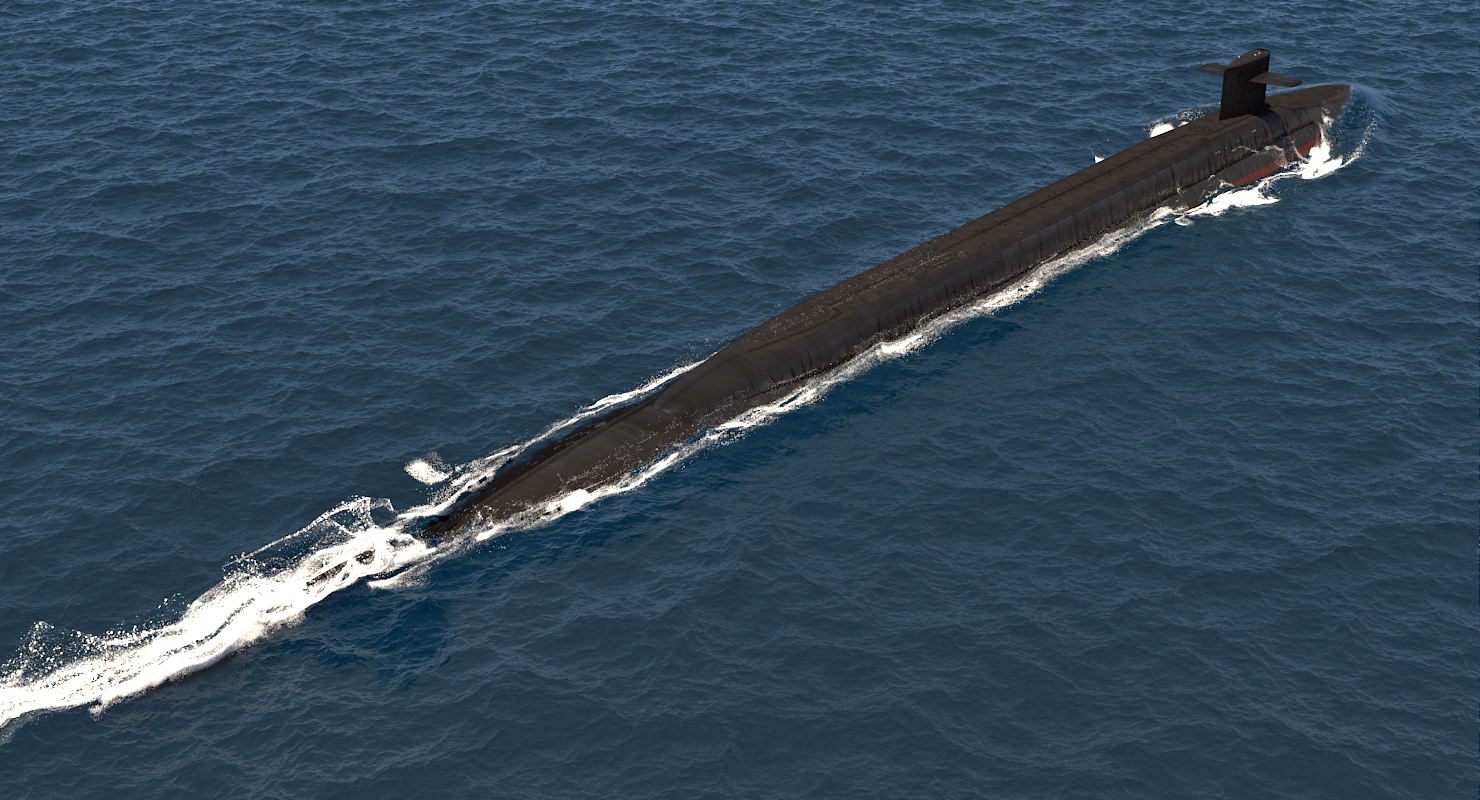 military submarines rigged 3d model