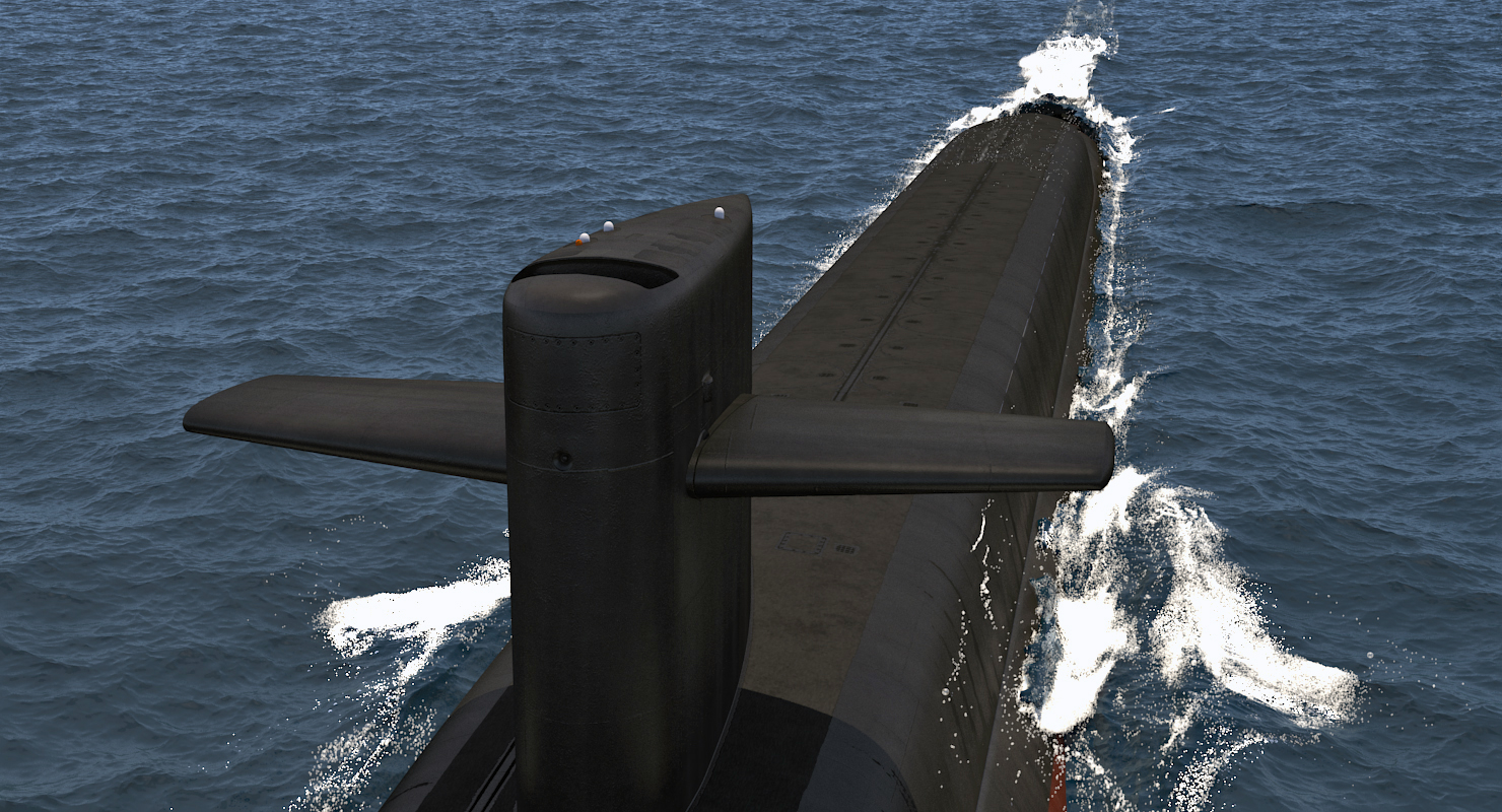military submarines rigged 3d model