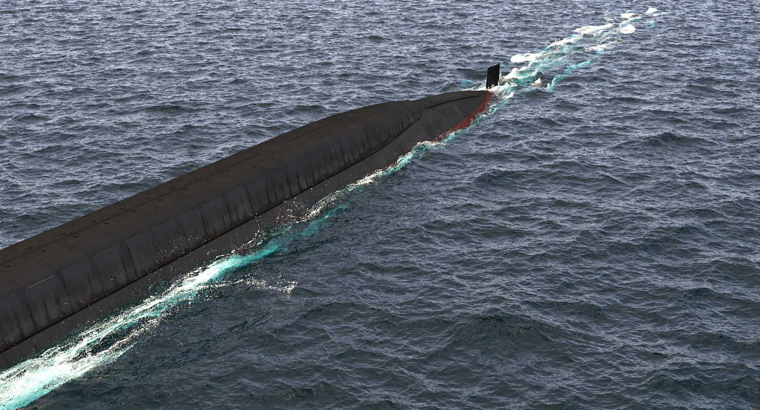 military submarines rigged 3d model