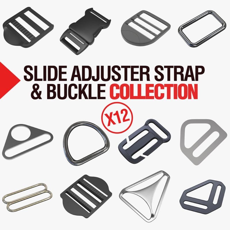 3D adjuster slides straps buckles model TurboSquid 1240966