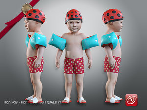 3D model child male swimming pool