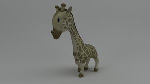 rigged cartoon giraffe model
