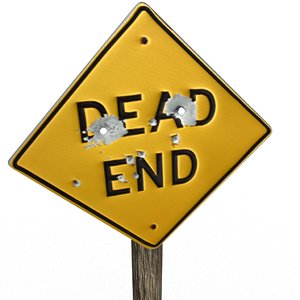 3D dead end sign