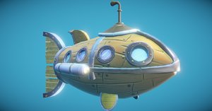 steampunk submarine fish 3D model