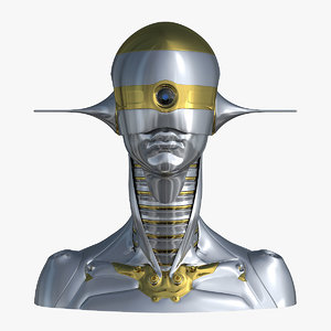 3D model female robot head