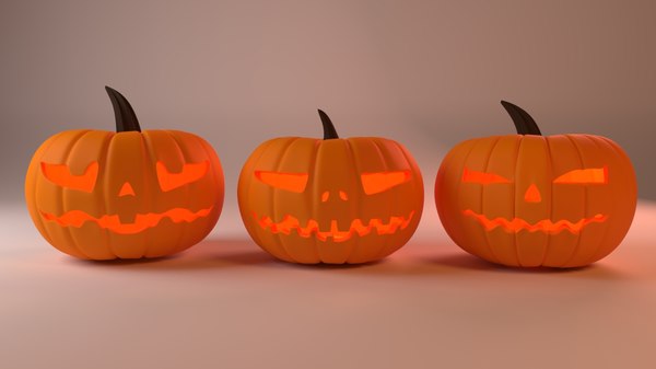 3D model halloween pumpkins scary