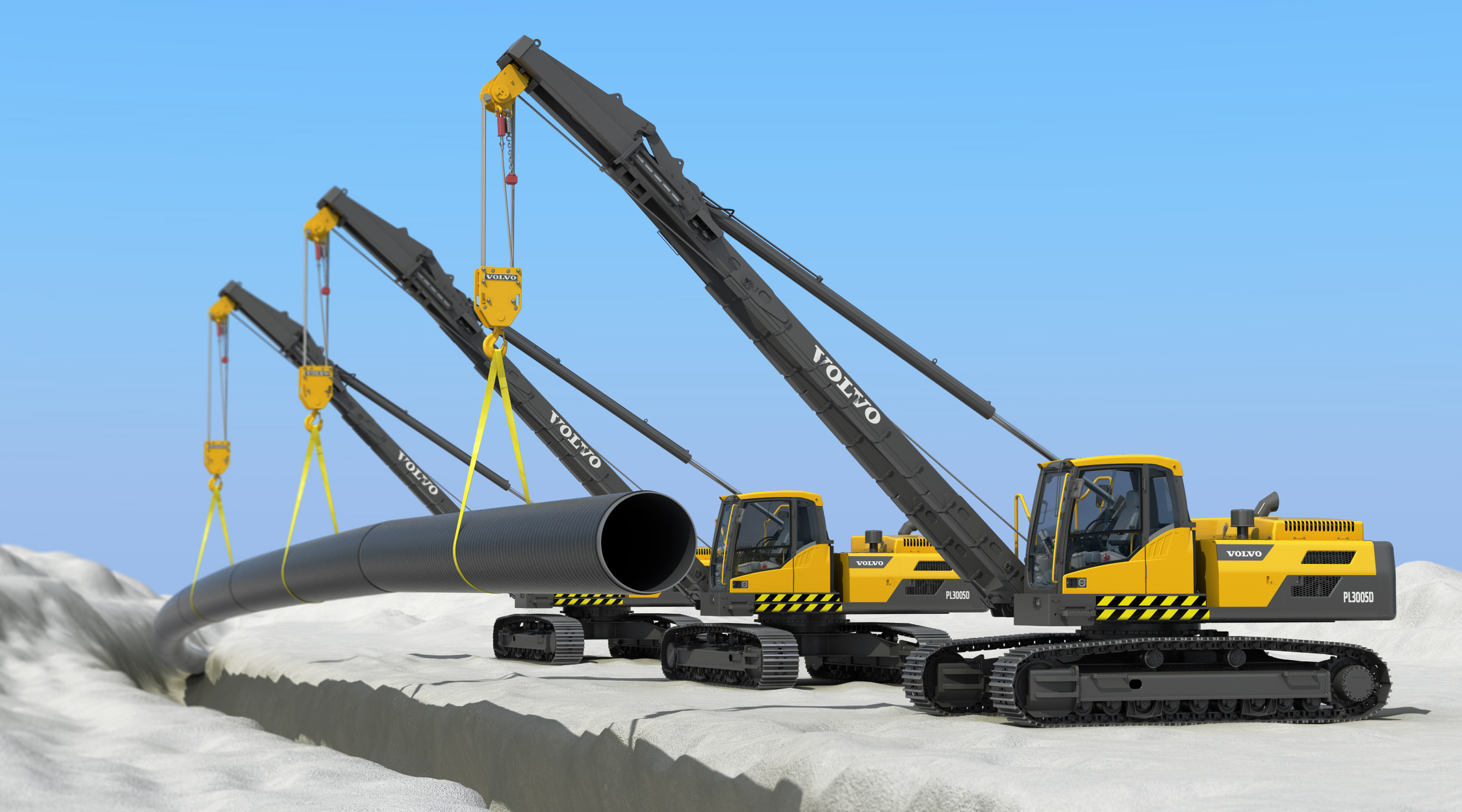 沃尔沃pl3005d吊管机3d模型