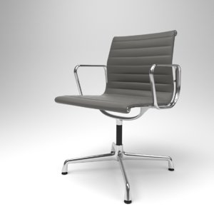 3D interior vitra aluminium chairs