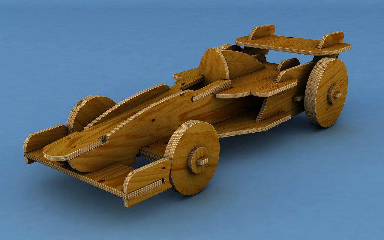 wooden race car