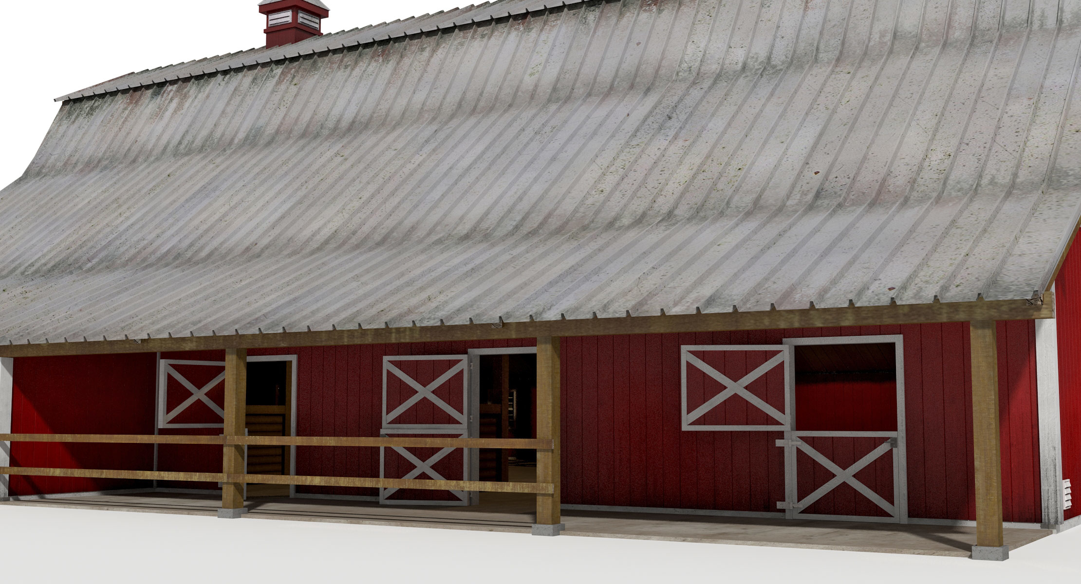 3d barn stable building interior