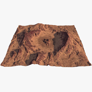 3D model impact crater v2