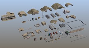 military infrastructure set02 3D model