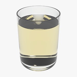 3D model glass white wine