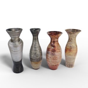 3D 4 vases model