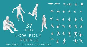 poses walking sitting running 3D
