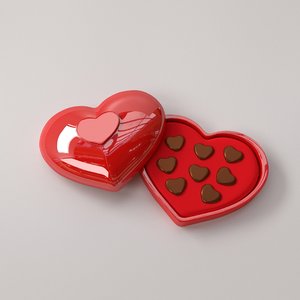 3D model heart chocolate box