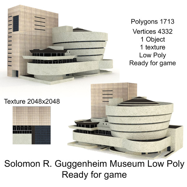 ソロモンr グッゲンハイム美術館低ポリゲームの準備ができて3dモデル Turbosquid