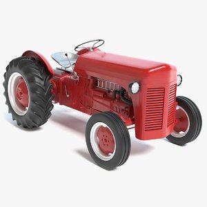 red tractor 3D model