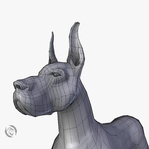 3D great dane dog model