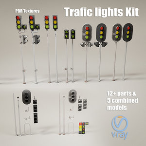 3D trafic lights kit model