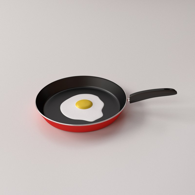 3D frying pan egg - TurboSquid 1243661