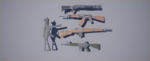 low-poly weapons pack 3D model