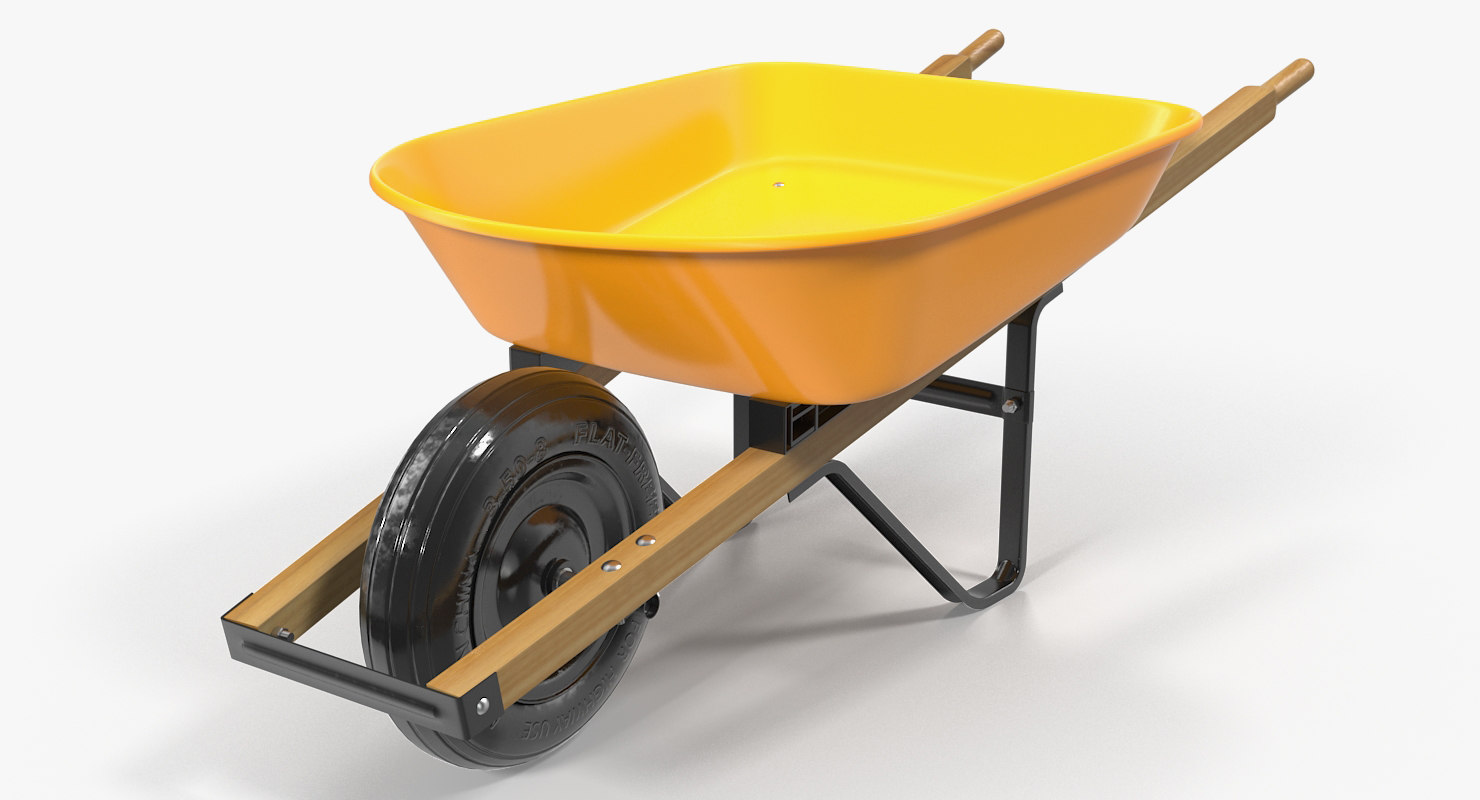 3D wheelbarrow yellow - TurboSquid 1243737