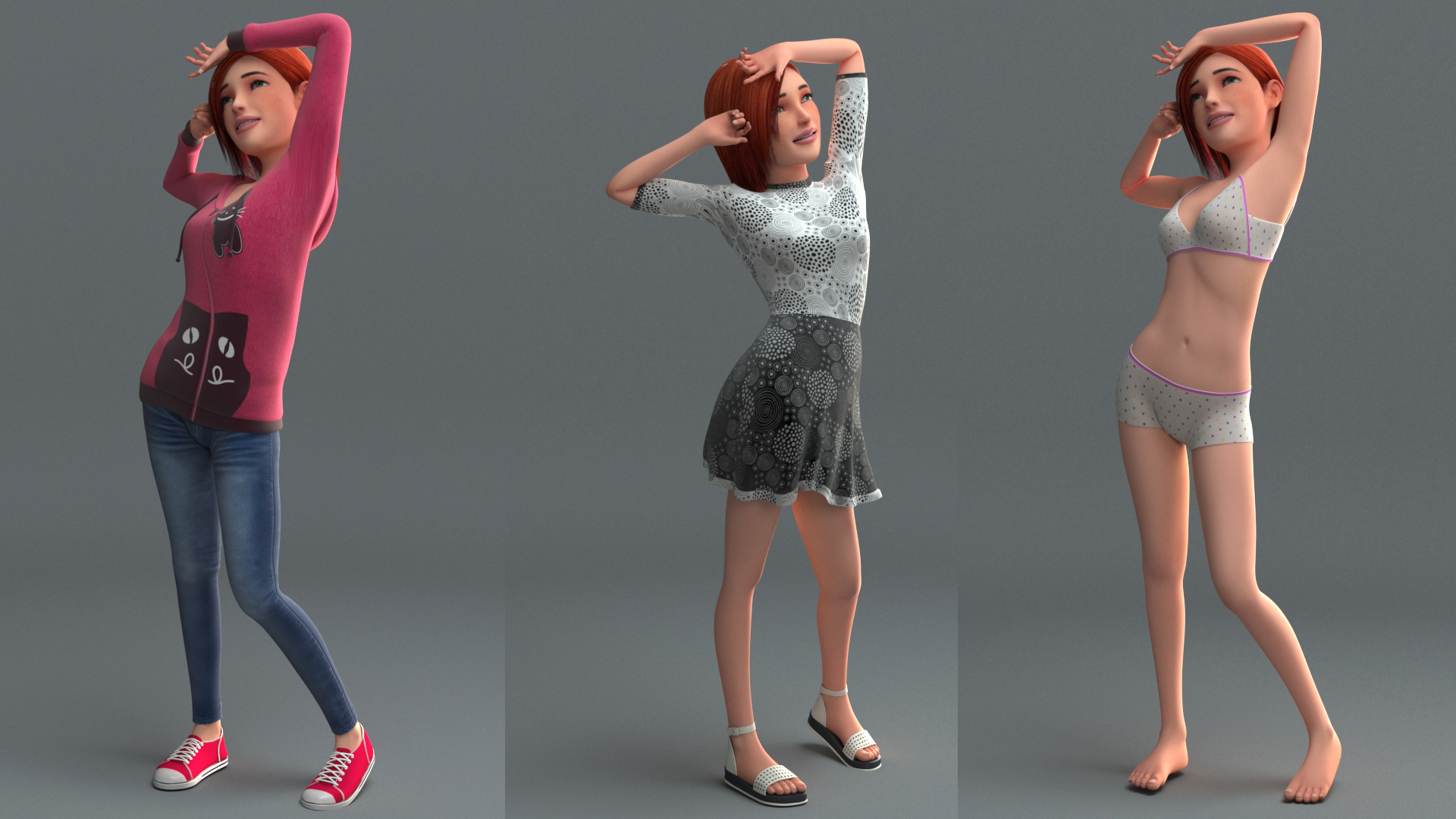 Realistic Girl Rig 3d Model Turbosquid 1243747