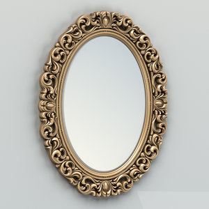 carved oval mirror frame model