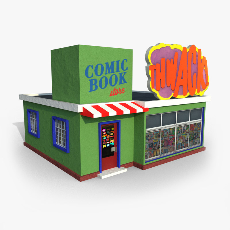 Cartoony comic book store 3D TurboSquid 1243918