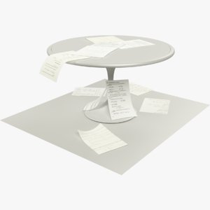 paper drafts table 3D model