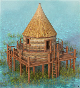 3D hut jungle model