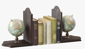 3D model globe bookends