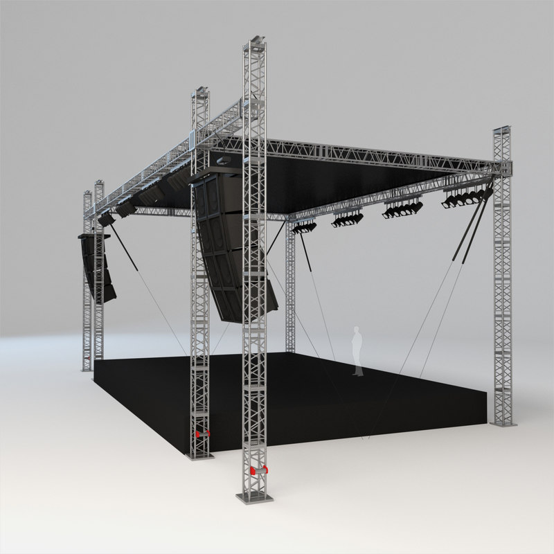 Square truss stage scene 3D model - TurboSquid 1244514
