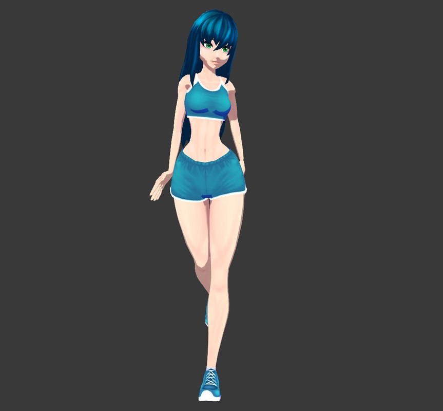 3D anime girl - TurboSquid 1244679