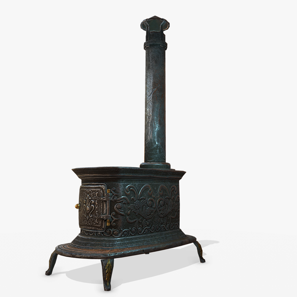 3d Old Stove Pbr Model Turbosquid 1244714