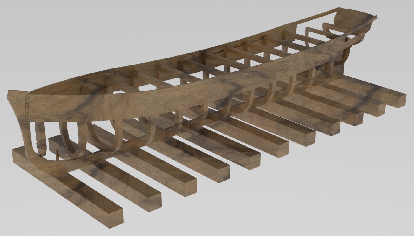 3D sailing ship frame model TurboSquid 1245043