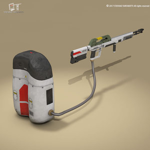 sci-fi flamethrower 3D