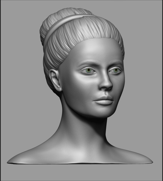 女性の頭3dモデル Turbosquid