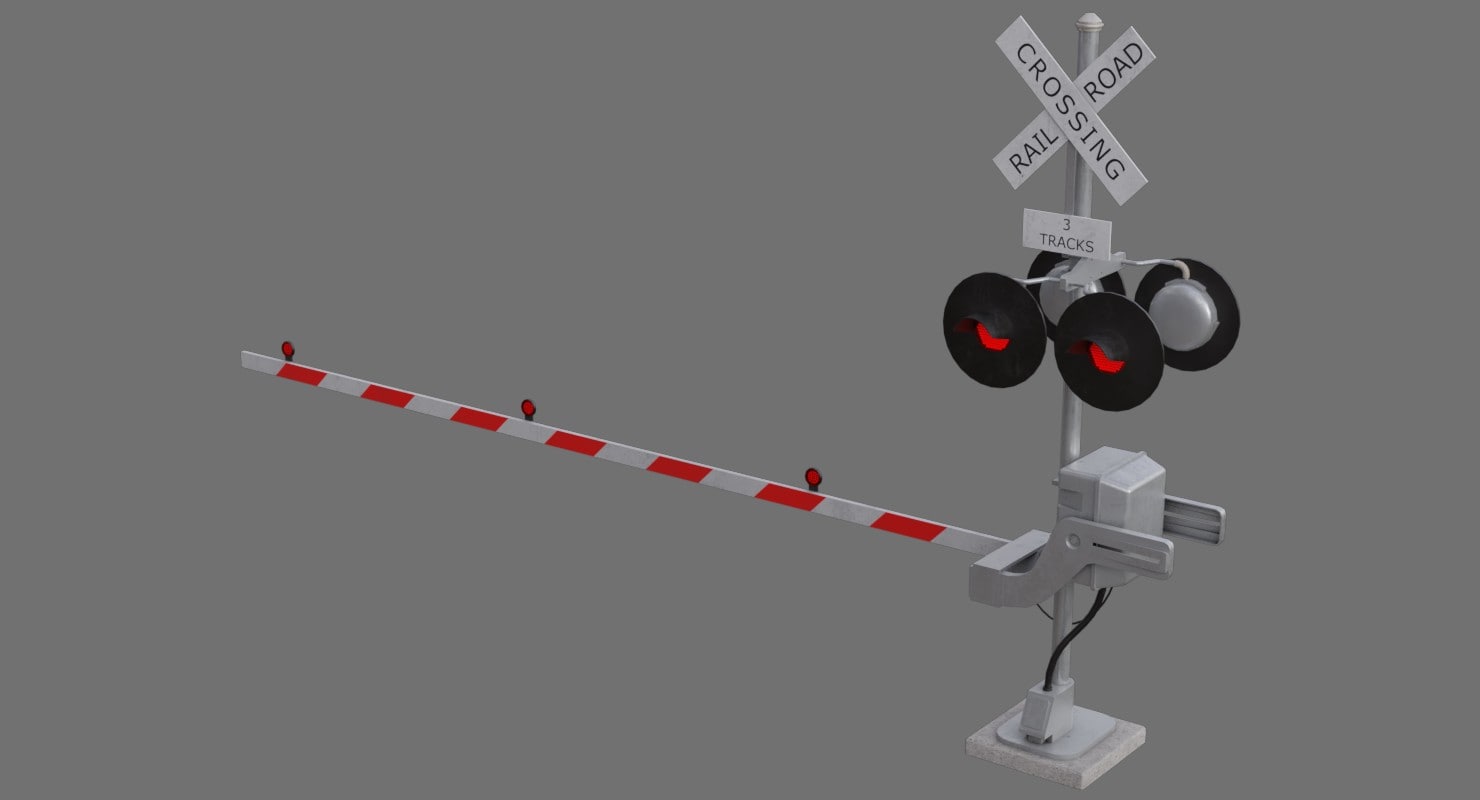 Railroad crossing 3D model - TurboSquid 1245254