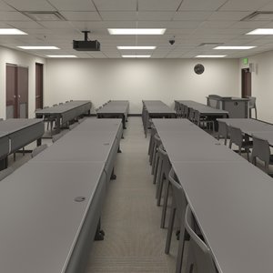3D class room realistic