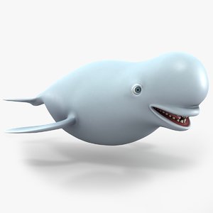 cartoon beluga whale 3D model