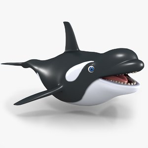 3D cartoon killer whale model
