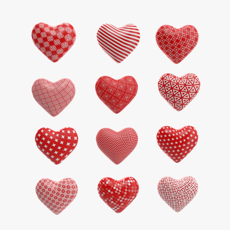 Heart s pattern 3D model - TurboSquid 1245566