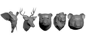 low-poly animals 3D model