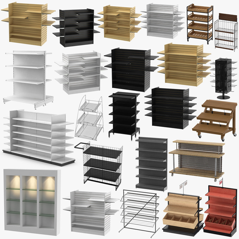 3d Display Racks Retail Slat Model Turbosquid 1246223 3d Display Racks Retail Slat Model